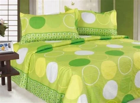 Lime geometric bedding on a bed